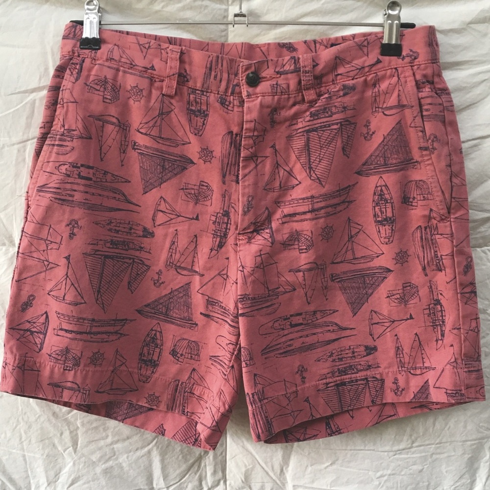 Polo Ralph Lauren Nautical Sailboat Ship Printed Shorts Size 29 Inseam 5.5”